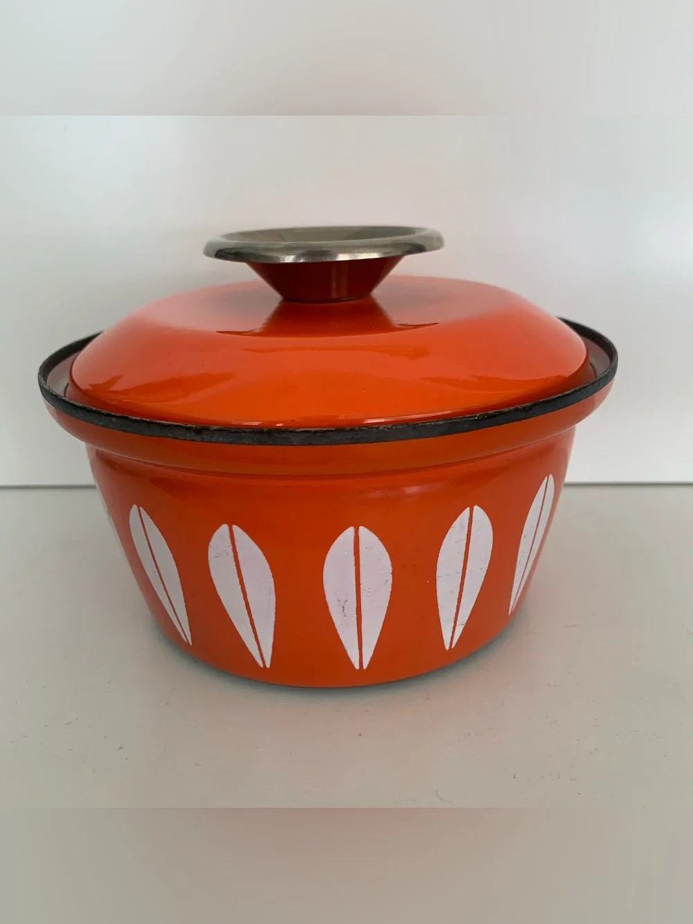 Cathrineholm Holm Orange Lotus Stock Pot, Serving Dish, Casserole With Lid
